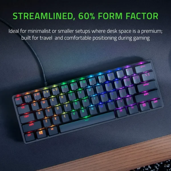 Razer Huntsman Mini - 60% Optical Gaming Keyboard (Clicky Purple Switch) - Rz03-03390100-R3M1 - Image 2