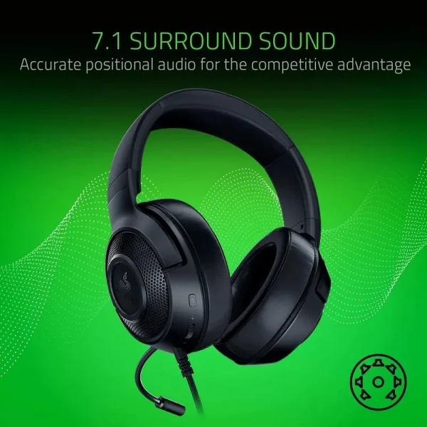 Razer Kraken X Virtual Surround Sound Gaming Headset - Image 3