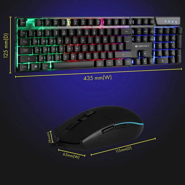 Zebronics Zeb-War Gaming Usb Keyboard Mouse Combo (Black) - Image 5