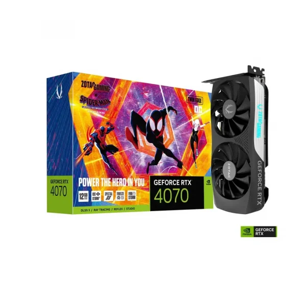 Zotac GeForce Rtx 4070 Twin Edge Oc Graphics Card Spider-Man Across The Spider-Verse Bundle (ZT-D40700H-10SMP)