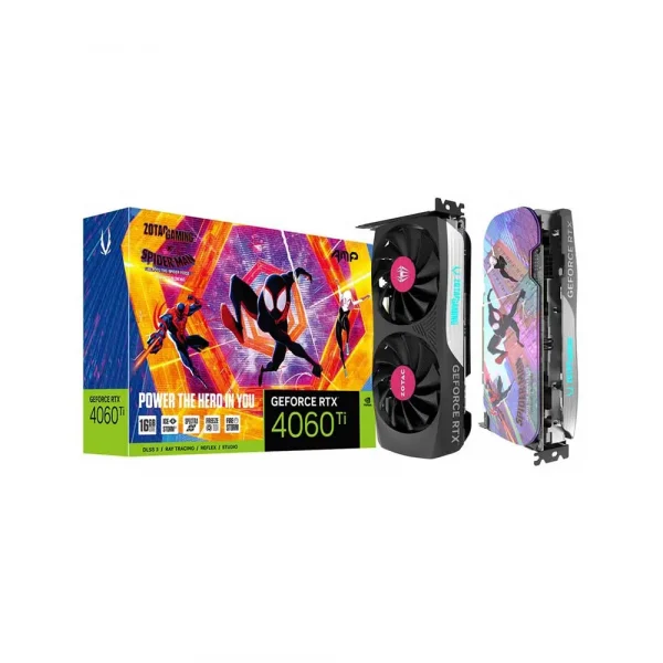 Zotac Rtx 4060 Ti 16Gb Amp Spider-Man Across the Spider-Verse Bundle Graphics Card (ZT-D40620F-10SMP)