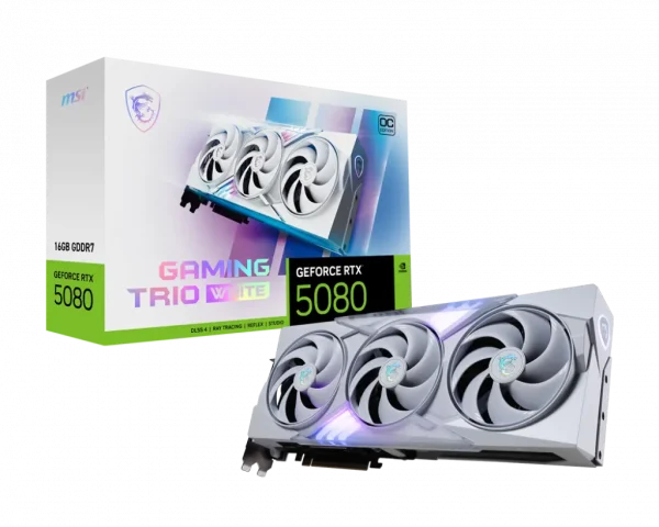 Msi Rtx 5080 Gaming Trio Oc White 16Gb GDDR7 Graphics Card