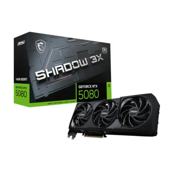 MSI RTX 5080 Shadow 3X Oc 16Gb GDDR7 Graphics Card (G5080-16S3C)