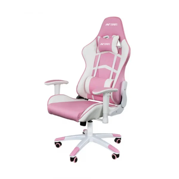 Ant ESports 9077 Ergonomic Gaming Chair White-Pink (9077-PINK) - Image 2