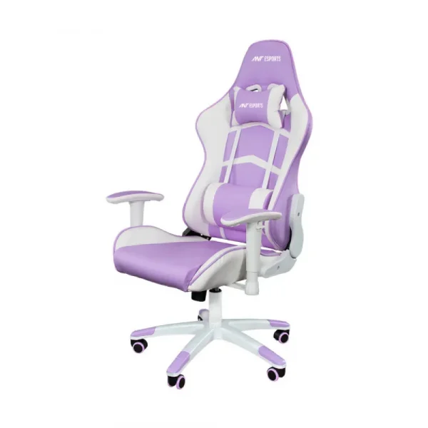 Ant ESports 9077 Ergonomic Gaming Chair White-Purple (9077-PURPLE) - Image 2