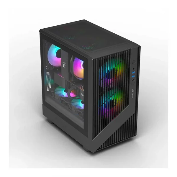 Ant Esports 120 Air Mini M-ATX Gaming Cabinet Black (AESP0331) - Image 4