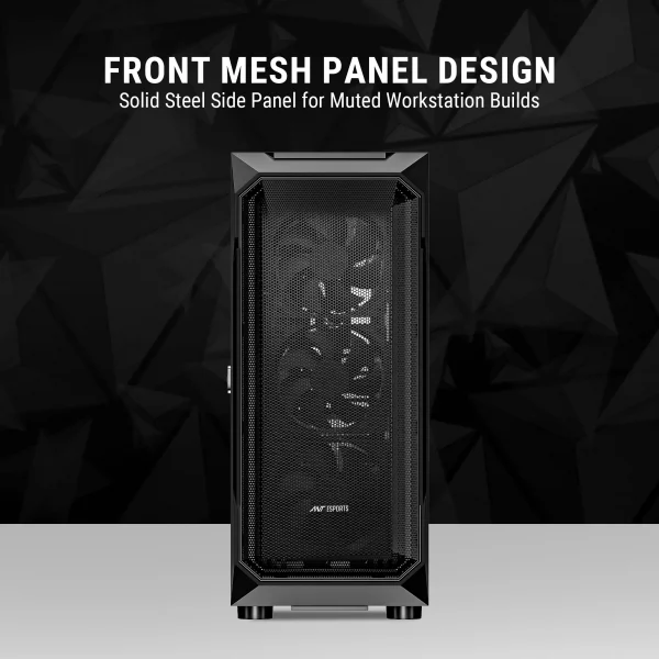 Ant Esports ICE-410 PS E-ATX Mid Tower Gaming Cabinet Black (AESP0321) - Image 2