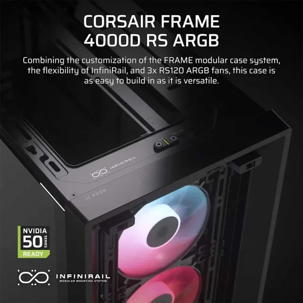 Corsair Frame 4000D RS Argb Modular Mid-Tower Cabinet Black (CC-9011296-WW) - Image 2