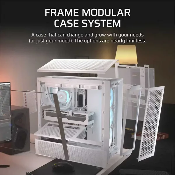 Corsair Frame 4000D RS Argb Modular Mid-Tower Cabinet White (CC-9011297-WW) - Image 2