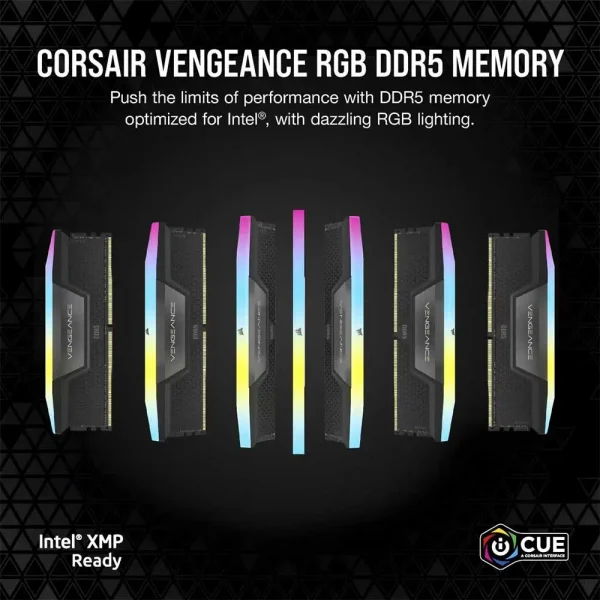 Corsair Vengeance RGB 16Gb (1x16Gb) DDR5 5600Mhz CL40 Desktop RAM Black (CMH16GX5M1B5600C40) - Image 4