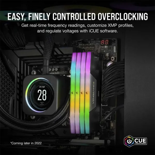 Corsair Vengeance RGB 16Gb (1x16Gb) DDR5 5600Mhz CL40 Desktop RAM Black (CMH16GX5M1B5600C40) - Image 3