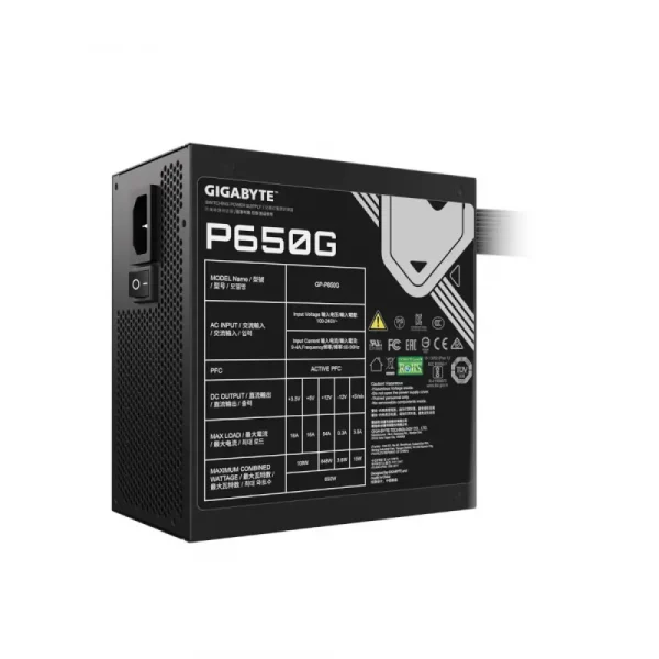 Gigabyte P650G 650 Watt 80 Plus Gold Power Supply (GP-P650G) - Image 2