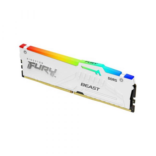 Kingston Fury Beast RGB 32GB (32GBx1) 5600MHz White DDR5 Desktop RAM (KF556C40BWA-32) - Image 3