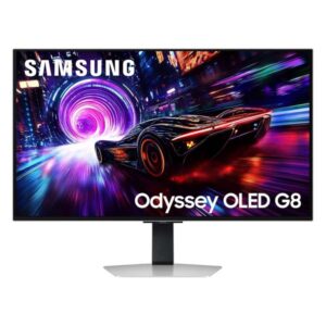 Samsung Odyssey QD-OLED G8 32-inch (80 cm) 4K 3840 x 2160 Glare Free Gaming Flat Monitor, OLED Safeguard+, 240Hz, 0.03ms, FreeSync Premium Pro, HDR10+ Gaming, HAS