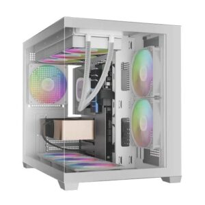 Gamdias Aura GC10M V2 White ARGB M-ATX Mini Tower Case