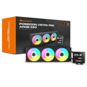 COUGAR Poseiden Vistek Pro ARGB 360mm CPU Liquid Cooler ( With LCD Display ) ( Black )