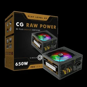 Circle CG Raw Power 650W RGB Pro 80 Plus Bronze SMPS (Black)