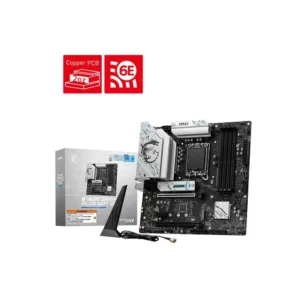 MSI B560M Gaming Plus WiFi motherboard with copper PCB 2oz icons above it.
