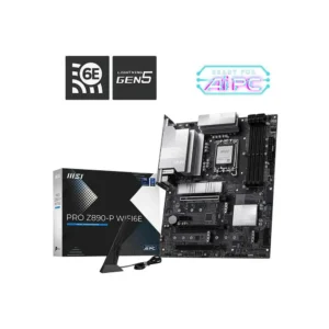 MSI Pro Z890-P WiFi 6E motherboard with included antenna and box shown