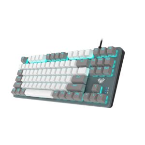AULA F3287 WIRED MECHANICAL KEYBOARD GREY WHITE SWITCH (F3287)