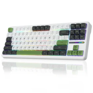 AULA F87 GREEN WHITE SWITCH MECHANICAL GAMING KEYBOARD (F87GW)