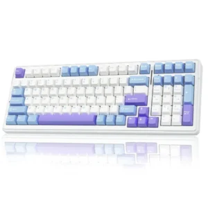 AULA F99 96% Wireless Mechanical Gaming Keyboard ( Graywood Switch ) ( White Blue ) ( F99UWW )