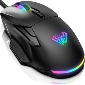 AULA GAMING MOUSE, 12800 DPI RGB WIRED GAMING MOUSE Black (F815)