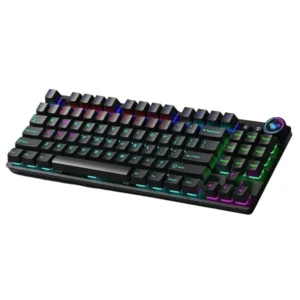 AULA M75 Tri-Mode TKL Mechanical Gaming Keyboard With Knob Black, Red Switches Without Software (M75B)