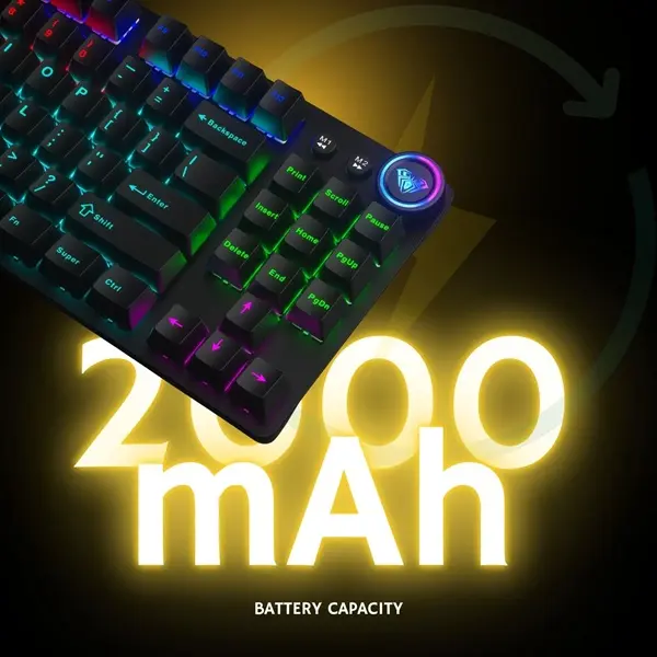 AULA M75 Tri-Mode TKL Mechanical Gaming Keyboard With Knob Black, Red ...