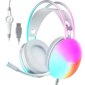 AULA S505 USB Wired 7.1 Surround Gaming Headphone Pink (S505P)