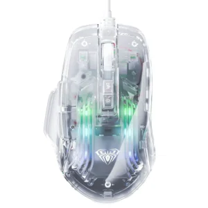AULA S80 TRANSPARENT RGB, 7200 DPI, 7 BUTTONS PC WIRED OPTICAL GAMING MOUSE (S80)