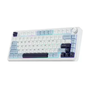 Aula F75 Wireless Tri Mode RGB Ice Blue 75 Percent Mechanical Gaming Keyboard With Reaper Switch