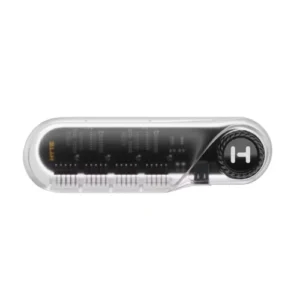 Transparent capsule-shaped USB drive with visible circuitry inside and a black end cap with a white 'I' symbol.