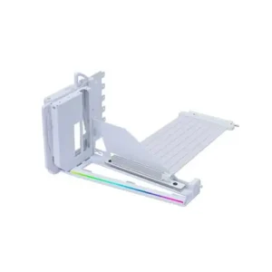 White plastic precision alignment device with a sliding tray and RGB indicator strip on the base.
