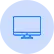 Blue desktop computer icon with monitor and keyboard, representing a PC.