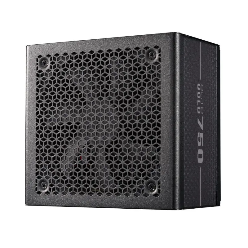 750W black computer power supply with hexagonal mesh vent and visible fan behind the grill