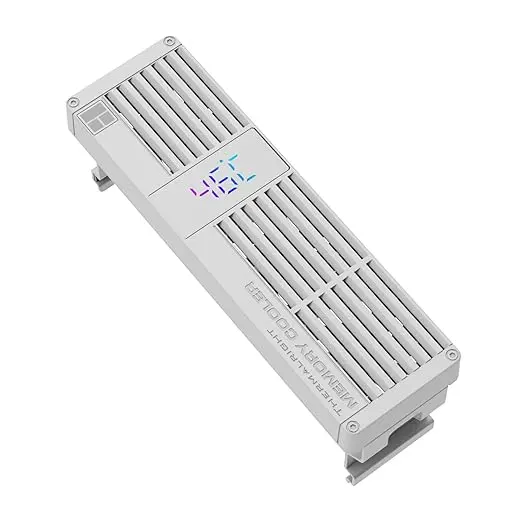Thermalright MC-3 Digital White Memory RAM Cooler, ARGB Display Triple 40mm PWM Fans