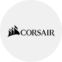 Corsair logo with a black sail icon and the word Corsair