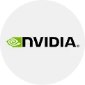 NVIDIA logo with a green eye-like emblem.
